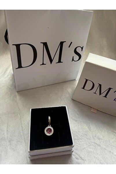 DM’s Silver Kırmızı Disk Çift Sallantılı Gümüş Charm’ı