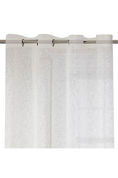 SHOPIENS Decorative Lurex Curtain, White and Silver, 140x260 cm, 4 cm Rings