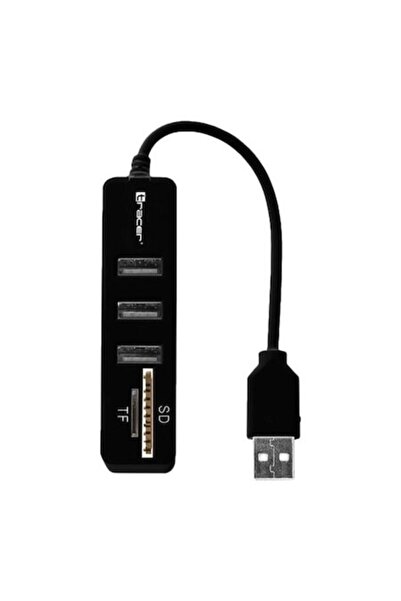 Tracer TRAPOD45693 All-In-One Memory Card Reader + USB 2.0 HUB CH4, Black