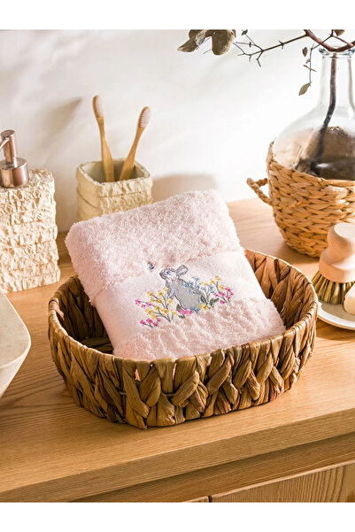 LC Waikiki Lcw Home Pink Embroidered Cotton Face Towel 50X80 cm