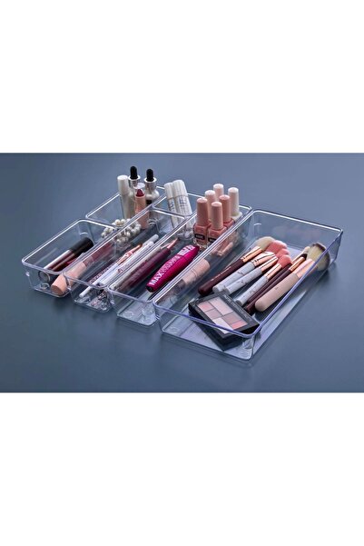 ELİFSU HOME 6 Pieces Clear Design Modular Storage Container - Drawer Organize...