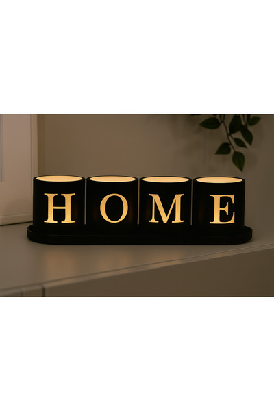 Razmo Home Şeklinde Masaüstü Dekor Mumluk Tealight (5 cm Boyutunda Bardaklar)
