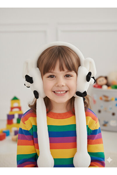Kervan Pazar سماعات أذن شتوية للأطفال مع أشكال قطيفة وآذان متحركة وأصوات
