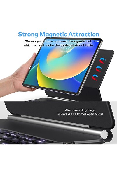 Generic Keyboard Case for iPad Pro 12.9-inch (3rd-6th Gen) - Magnetic Backlit Keyboard with Trackpad