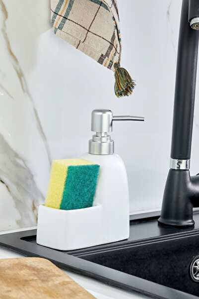 sonnenflügel Porselen Mat Süngerli Mutfak Sıvı Sabunluk Bulaşık Deterjanlık L...