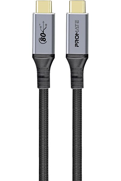 Promate PowerBolt5-80G USB4 Cable 1.2M USB-C to USB-C, 80Gbps, 240W PD, 8K@60Hz