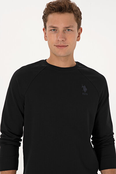 U.S. Polo Assn. Men's Black Basic Sweatshirt 50308103-Vr046