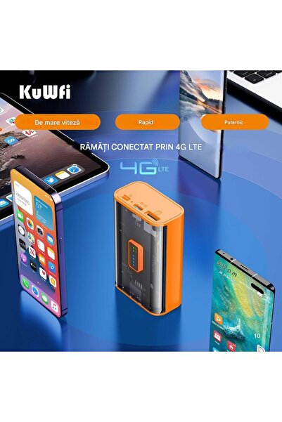 GizMondo Portable 4G LTE Router with 5200mAh Power Bank & SIM Slot – 150Mbps Mobile WiFi (Up to 10