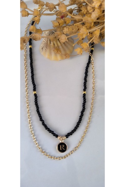 MYSTERY TAKI AKSESUAR Choose the Letter Chain Necklace Black