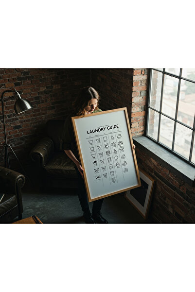 Creatick Design Banyo Çamaşır Odası Temalı Baskılı Ahşap Çerçeveli UV Baskılı...