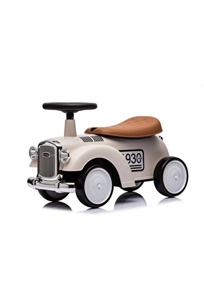 Kinderauto Mașinuță retro albă pentru copii, cu spațiu de depozitare și sunete