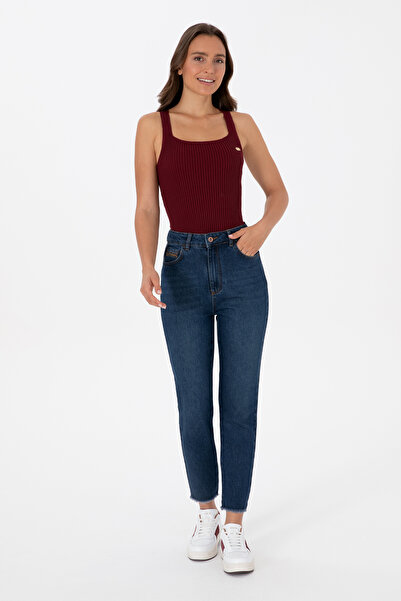 U.S. Polo Assn. Women's Burgundy Square Neck Sweater 50314626-Vr177