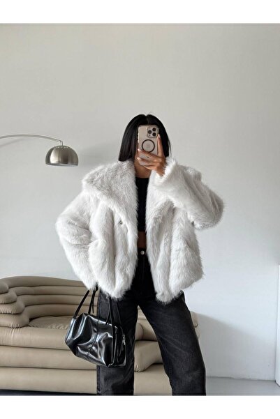 Ergün Soft Touch Oversized Premium Plush Black Coat