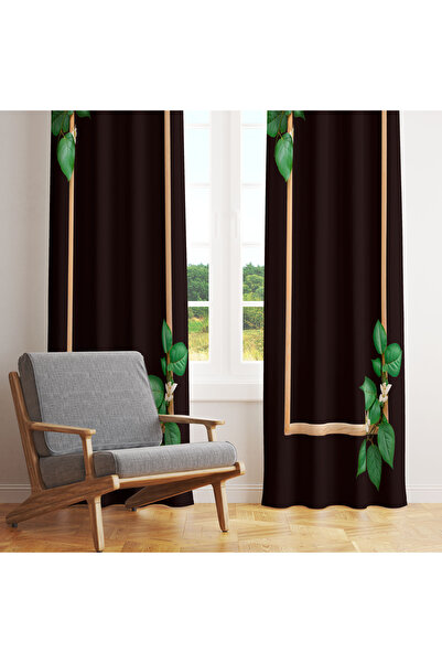 LadiesHome Perdele vintage cu flori cu rame din lemn rustic – Decorare natura...