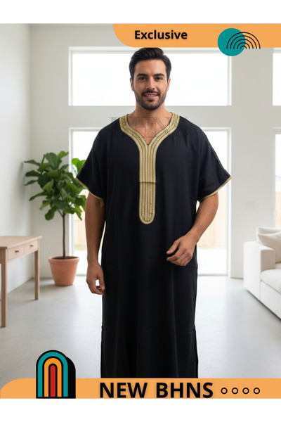 ALFASSIYAH قميص رجالي، ثوب نوم، ثوب مغربي، راحة هدايا رجالية فاخرة ثوب بيت للراحة قميص مغربي، ثوب سبعة للرجال