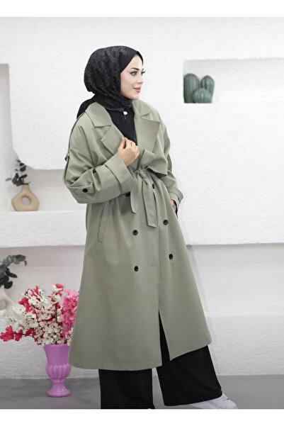 Yaren Moda Kadın bezayağı kumaş oversıze standart beden Trenç