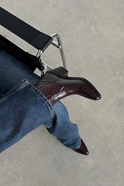 wolk shoes badley Kadın Kırışık Deri Topuklu Bot