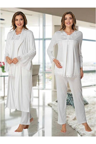 Lohusa Homewear طقم بيجامة نسائية من الدانتيل بتصميم خاص للحوامل من إكرو مكون...