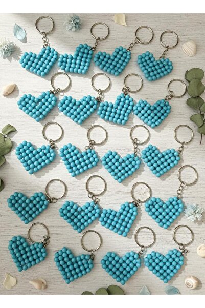 Tudi Home 20 قطعة من سلسلة المفاتيح على شكل قلب كهدية