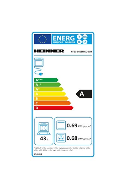 Heinner HFSC-S60LITGC-WH mixed cooker, 4 burners, electric oven, 50x60cm, white