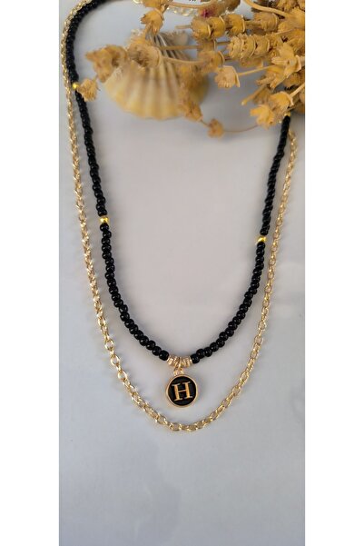 MYSTERY TAKI AKSESUAR Choose the Letter Chain Necklace Black