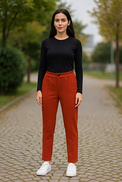 YusGos Cotton Fabric Embossed Striped (piped) Buttoned Basic Comfortable Cut Trousers