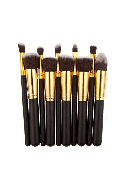 ACTIVEHOME مجموعة فرش مكياج احترافية مكونة من 10 قطع باللون الأسود