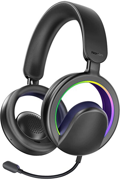 Promate Novon Open-Ear Bluetooth Headphones (Detachable Mic, RGB, 40mm, 20H, Bluetooth 6.0)