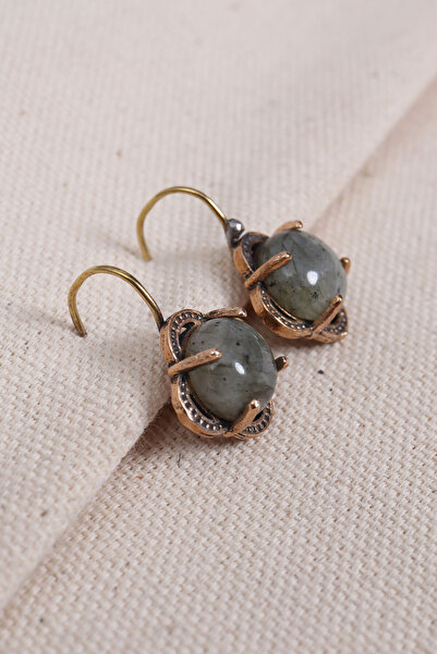 Süspüs Accessories Labradorite Stone Flower Model Authentic Earrings