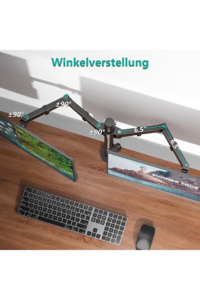 Generic Dual LCD Monitor Desk Mount Stand Fully Adjustable, Fits Two 27" Screens (WL-M002)