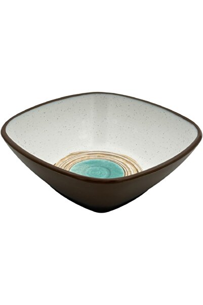 BİNDAWOOD B&D Decorative Melamine Bowl, 14.5x5cm Brown and White