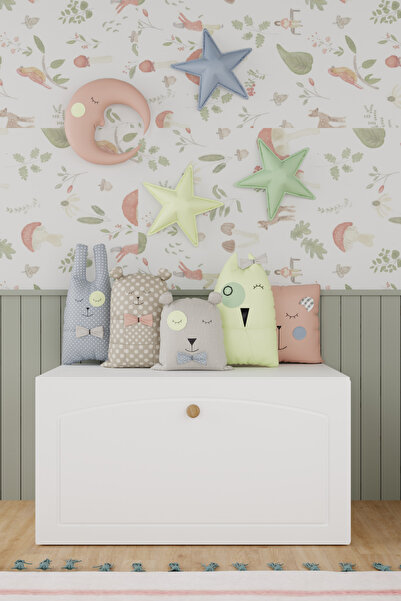 midoser Boxi Tekerlekli Saklama Kutusu,Çok Amaçlı Sandık/Masa Beyaz Membran 90x48x52 cm