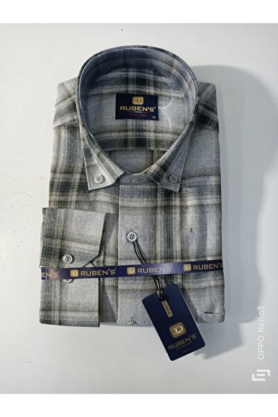 RUBENS GÖMLEK Класична однобортна сорочка з коміром на ґудзиках для зими