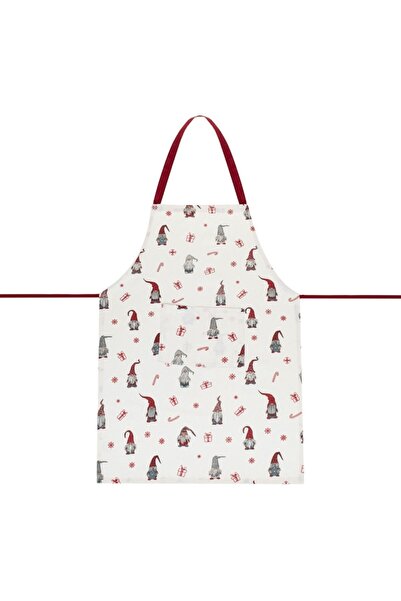 MYONNA IT & E- COMMERCE Christmas Kitchen Apron, Ecru with Gnome Figures, 75x50 cm, Pocket, Kids