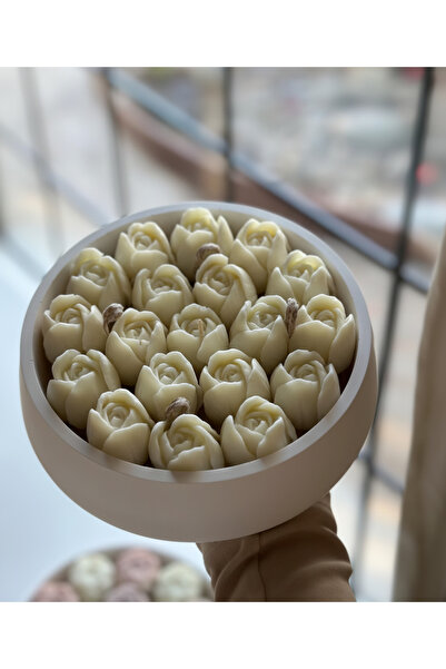 the things home El Yapımı Soya Wax Gül Mum – 20 cm Beton Kase, Doğal, Dekoratif ve Kokulu Mum