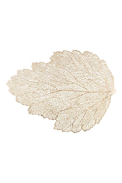 SHOPIENS Covoraș din PVC, Frunză perforată, Auriu, 47x36 cm