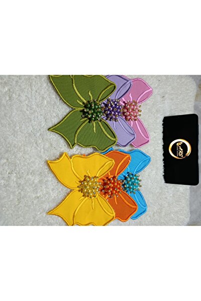 ARS HOME DEKOR Special Design Colorful Stone Bow Detailed 6-Piece Cocktail Napkin Set, Colorful Coffee Side Serving Napkin