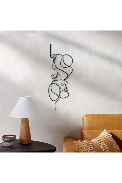 VENON Метални черни жени*мъже Линеен дизайн ❤️ Стена изкуство Врата горна част изкуство Стена декорация