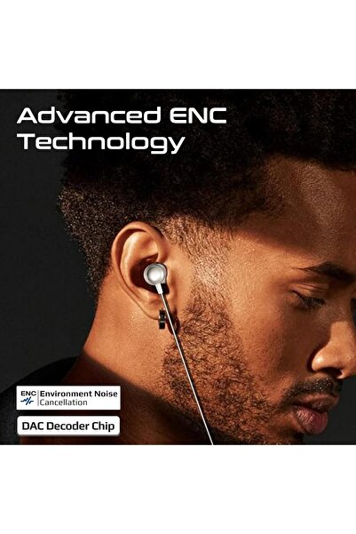 Promate Silken-ENC High-Fidelity USB-C Earphones with ENC Mic, Inline Controls, 1.2m Cable (White)