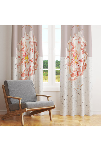 LadiesHome Cortina de fundal cu o singură aripă cu design geometric modern, f...