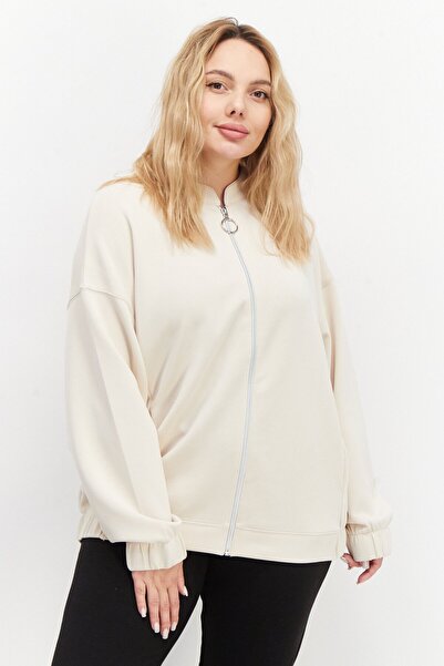 TAIFUN Women Plain Jacket Shirt, Beige