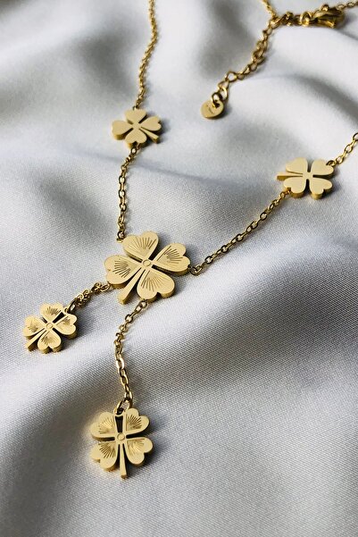 Bonicce Luxury Women's Steel Necklace - Starfish-Oyster-Pearl-Moon-Sun-Clover-Cherry Motif