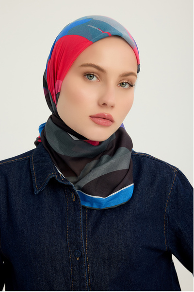 ipekistanbul Eșarfă cu model Efilia - Lalea culorilor - Fuchsia