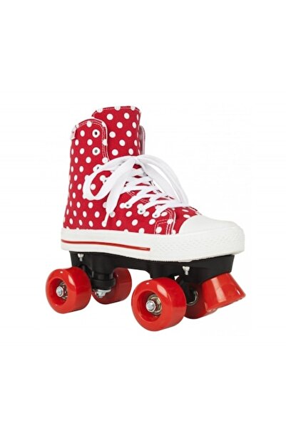Rookie canvas high polka dots roller skates 36.5 red white