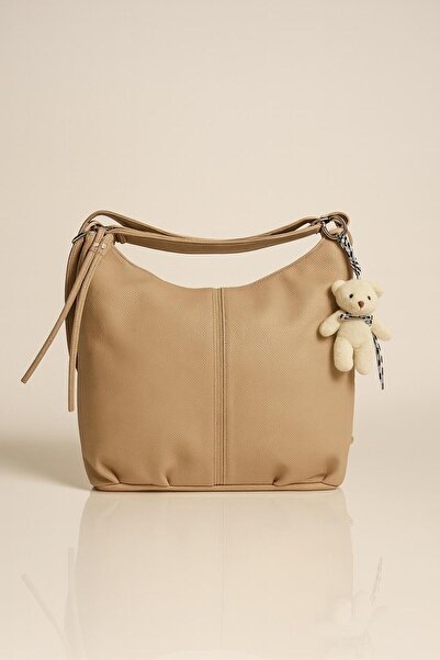 Av A Dos Women's Faux Leather Adjustable Shoulder Strap Teddy Bear Shoulder Bag That Can Be Used as a Shoulder or Backpack