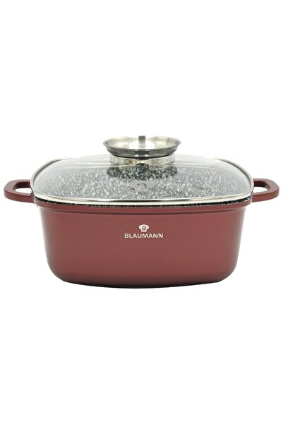 OEM Square casserole with glass lid, 3-layer ceramic coating, 6.5L, 28x11cm