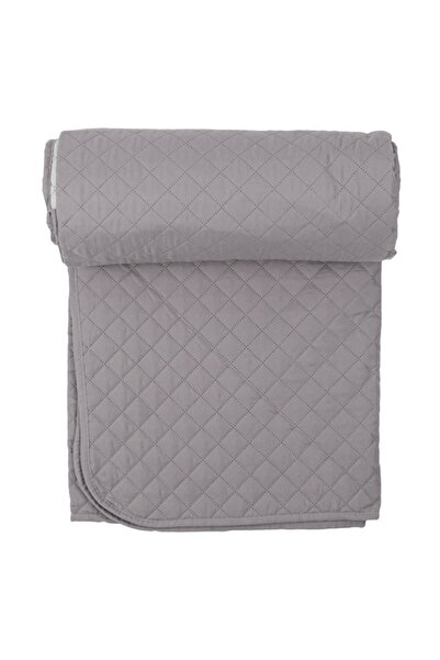 SHOPIENS Double Bedspread, Light/Dark Grey, 160x230 cm, Polyester