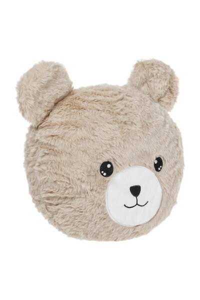 SHOPIENS Decorative Pillow, Teddy Bear Design, Beige, 28x28 cm, MYONNA IT & E-COMMERCE