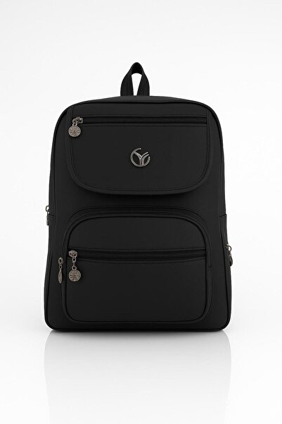 AVCA Women's Faux Leather Multi-Compartment Backpack Water Resistant Medium Backpack