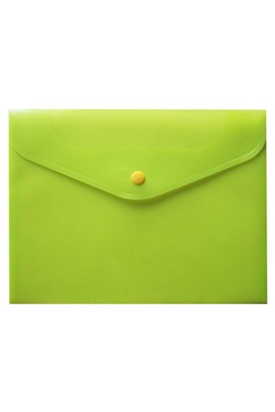 SHOPIENS A5 Document Folder, Plastic, Fluorescent Yellow, Fastener